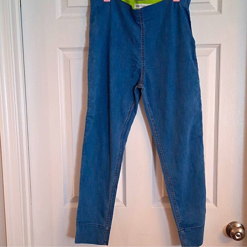 Gretchen Scott Womens Med Jeans Pull Up Blue Denim High Rise Skinny Stretch